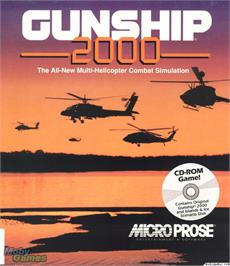Box cover for Gunship 2000 on the Microsoft DOS.