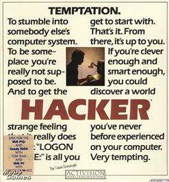 Box cover for Hacker on the Microsoft DOS.