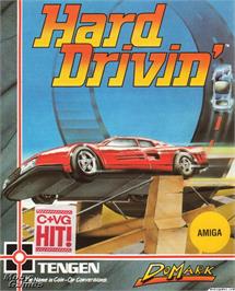 Box cover for Hard Drivin' on the Microsoft DOS.