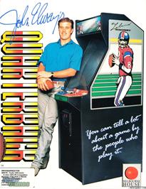 Box cover for John Elway's Quarterback on the Microsoft DOS.