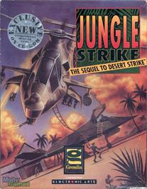 Box cover for Jungle Strike on the Microsoft DOS.