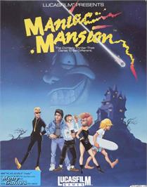 Box cover for Maniac Mansion on the Microsoft DOS.