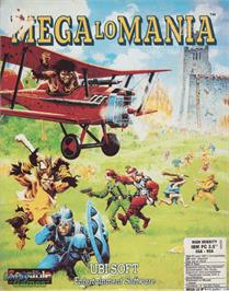 Box cover for Mega lo Mania on the Microsoft DOS.