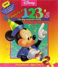 Box cover for Mickey's 123's - The Big Surprise Party on the Microsoft DOS.