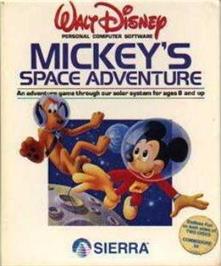 Box cover for Mickey's Space Adventure on the Microsoft DOS.