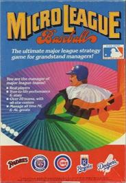 Box cover for MicroLeague Baseball on the Microsoft DOS.