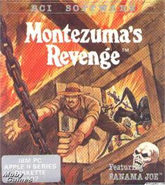 Box cover for Montezuma's Revenge on the Microsoft DOS.