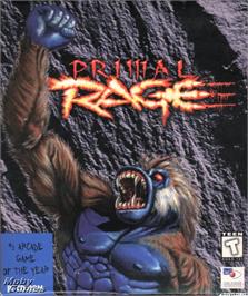 Box cover for Primal Rage on the Microsoft DOS.