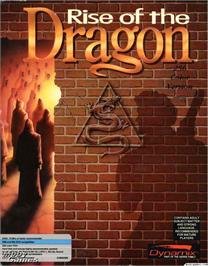 Box cover for Rise of the Dragon on the Microsoft DOS.