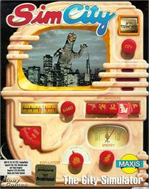 Box cover for SimCity on the Microsoft DOS.