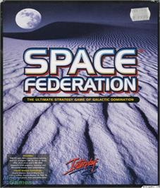 Box cover for Space Federation on the Microsoft DOS.