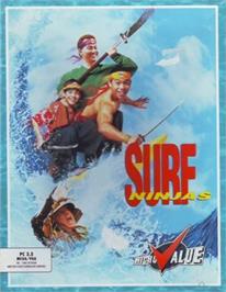 Box cover for Surf Ninjas on the Microsoft DOS.
