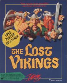 Box cover for The Lost Vikings on the Microsoft DOS.