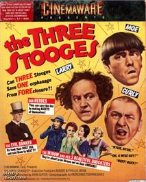 Box cover for The Three Stooges on the Microsoft DOS.