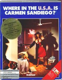 Box cover for Where in the U.S.A. Is Carmen Sandiego? (Enhanced) on the Microsoft DOS.