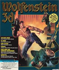 Box cover for Wolfenstein 3D on the Microsoft DOS.