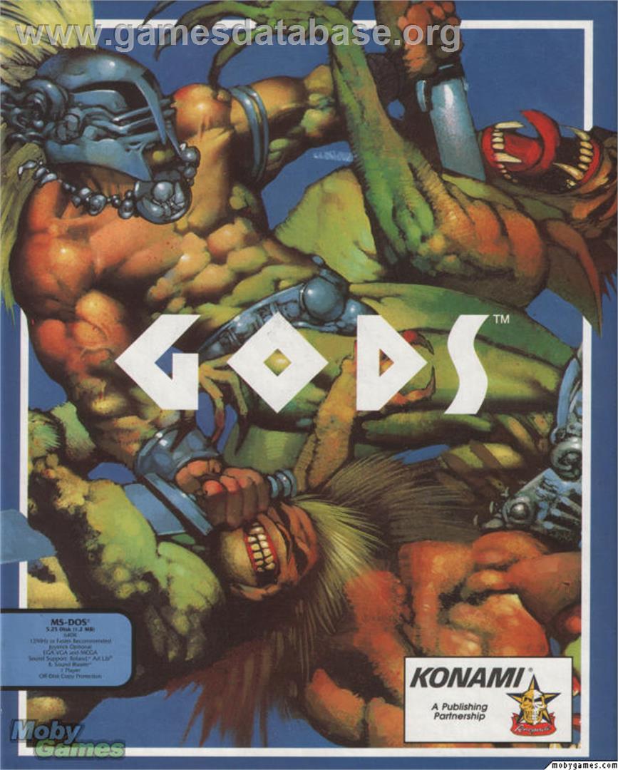 Gods - Microsoft DOS - Artwork - Box