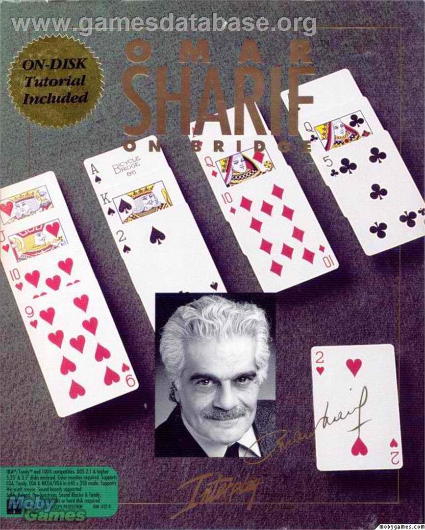 Omar Sharif on Bridge - Microsoft DOS - Artwork - Box