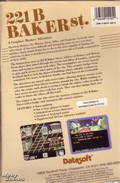 Box back cover for 221B Baker St. on the Microsoft DOS.