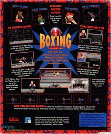 Box back cover for 4D Sports Boxing on the Microsoft DOS.