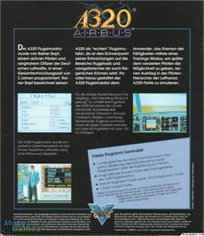 Box back cover for A320 Airbus - Edition USA on the Microsoft DOS.