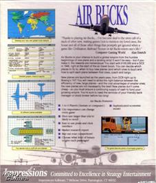 Box back cover for Air Bucks on the Microsoft DOS.