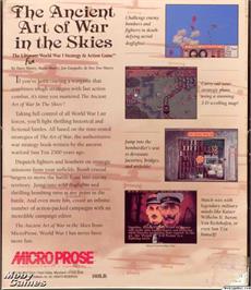 Box back cover for Ancient Art Of War In The Skies, The on the Microsoft DOS.