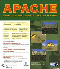 Box back cover for Apache Longbow on the Microsoft DOS.