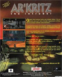 Box back cover for Ar'Kritz the Intruder on the Microsoft DOS.