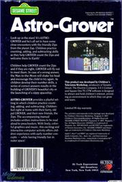 Box back cover for Astro-Grover on the Microsoft DOS.