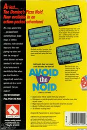 Box back cover for Avoid the Noid on the Microsoft DOS.