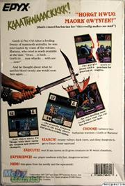 Box back cover for Axe of Rage on the Microsoft DOS.