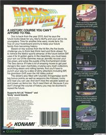 Box back cover for Back To The Future Part 2 on the Microsoft DOS.
