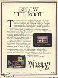 Box back cover for Below the Root on the Microsoft DOS.