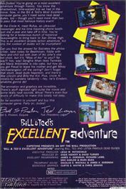 Box back cover for Bill & Ted's Excellent Adventure on the Microsoft DOS.