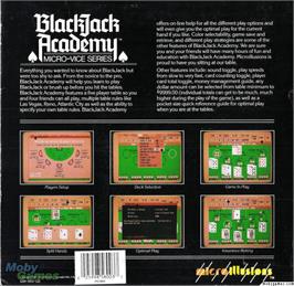 Box back cover for Blackjack Academy on the Microsoft DOS.