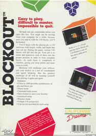 Box back cover for Block Out on the Microsoft DOS.