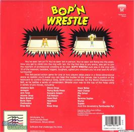 Box back cover for Bop 'n Wrestle on the Microsoft DOS.