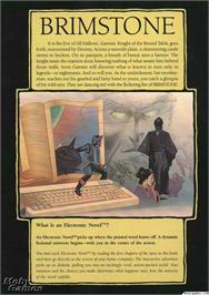 Box back cover for Brimstone on the Microsoft DOS.