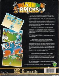 Box back cover for Bunny Bricks on the Microsoft DOS.