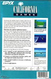 Box back cover for California Games on the Microsoft DOS.