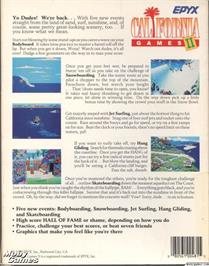 Box back cover for California Games 2 on the Microsoft DOS.