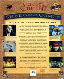 Box back cover for Call of Cthulhu - Shadow of the Comet on the Microsoft DOS.