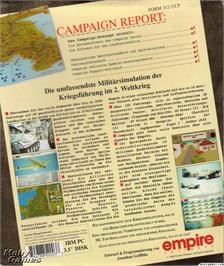 Box back cover for Campaign (Milestone) on the Microsoft DOS.