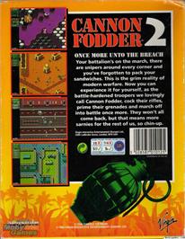 Box back cover for Cannon Fodder 2 on the Microsoft DOS.