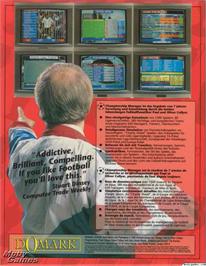 Box back cover for Championship Manager on the Microsoft DOS.