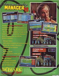 Box back cover for Championship Manager 93 on the Microsoft DOS.