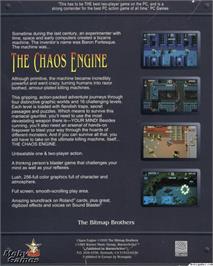Box back cover for Chaos Engine, The on the Microsoft DOS.