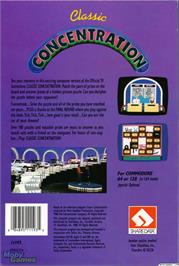Box back cover for Classic Concentration on the Microsoft DOS.