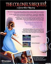 Box back cover for Colonel's Bequest, The on the Microsoft DOS.